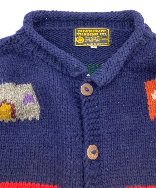 Downeast Trading Co（ダウンイースト・トレイディング・カンパニー）Downeast Trading Co (ダウンイースト・トレイディング・カンパニー) カウチンニットカーディガン ネイビー サイズ:Ⅼの古着・服飾アイテム