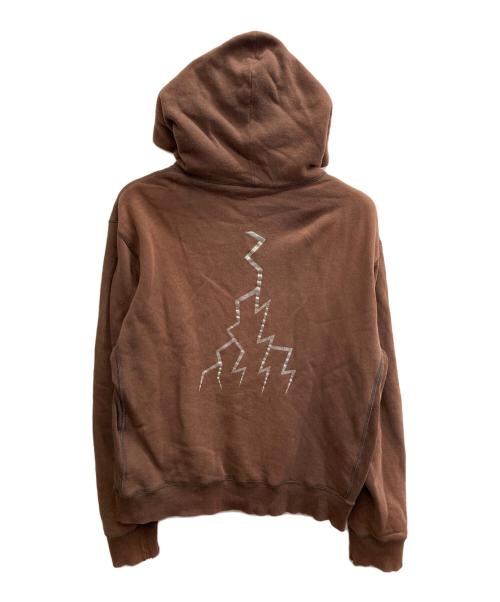 lucien pellat-finet（ルシアン・ペラフィネ）lucien pellat-finet (ルシアン・ペラフィネ) イナズマプリントパーカー ブラウン サイズ:Mの古着・服飾アイテム