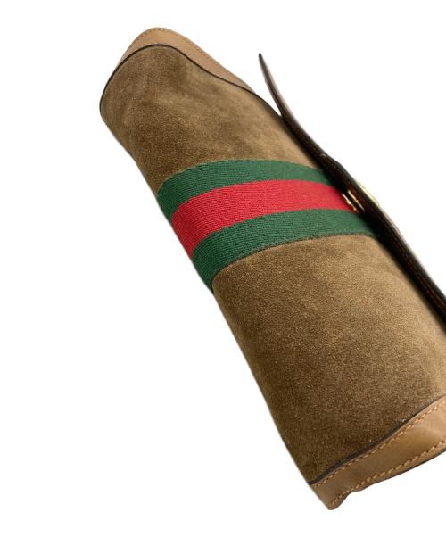 GUCCI（グッチ）GUCCI (グッチ) OLDスエードクラッチバッグ ブラウンの古着・服飾アイテム