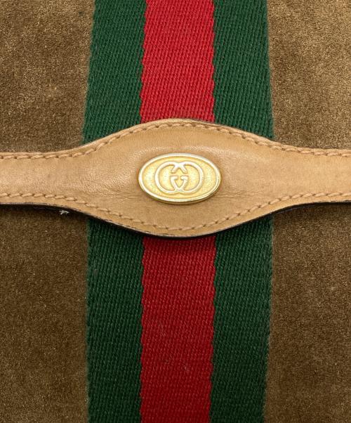 GUCCI（グッチ）GUCCI (グッチ) OLDスエードクラッチバッグ ブラウンの古着・服飾アイテム