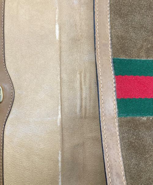 GUCCI（グッチ）GUCCI (グッチ) OLDスエードクラッチバッグ ブラウンの古着・服飾アイテム