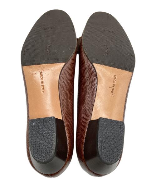 Salvatore Ferragamo（サルヴァトーレ フェラガモ）Salvatore Ferragamo (サルヴァトーレ フェラガモ) ヴァラパンプス ブラウン サイズ:5.5の古着・服飾アイテム