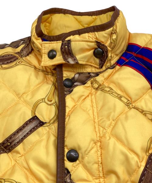 RALPH LAUREN（ラルフローレン）RALPH LAUREN (ラルフローレン) チェーン柄キルティングジャケット イエロー サイズ:165の古着・服飾アイテム