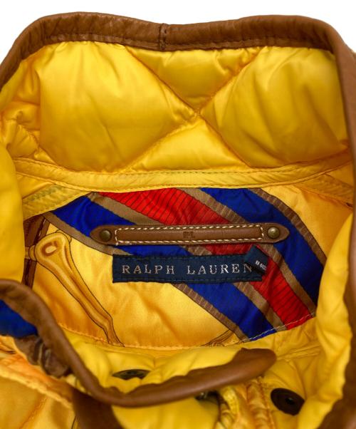 RALPH LAUREN（ラルフローレン）RALPH LAUREN (ラルフローレン) チェーン柄キルティングジャケット イエロー サイズ:165の古着・服飾アイテム