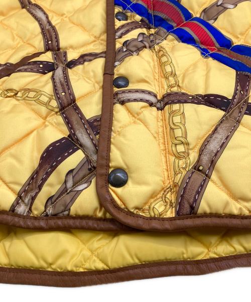 RALPH LAUREN（ラルフローレン）RALPH LAUREN (ラルフローレン) チェーン柄キルティングジャケット イエロー サイズ:165の古着・服飾アイテム
