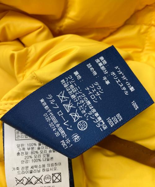 RALPH LAUREN（ラルフローレン）RALPH LAUREN (ラルフローレン) チェーン柄キルティングジャケット イエロー サイズ:165の古着・服飾アイテム