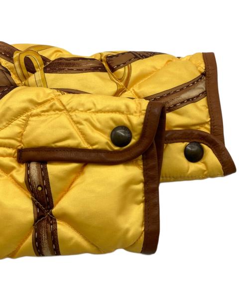 RALPH LAUREN（ラルフローレン）RALPH LAUREN (ラルフローレン) チェーン柄キルティングジャケット イエロー サイズ:165の古着・服飾アイテム