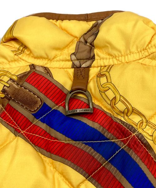 RALPH LAUREN（ラルフローレン）RALPH LAUREN (ラルフローレン) チェーン柄キルティングジャケット イエロー サイズ:165の古着・服飾アイテム