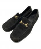 GUCCIグッチ）の古着「スエードビットローファー」｜ブラック