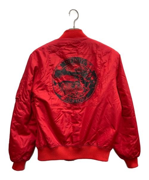 KOMAKINO（コマキノ）KOMAKINO (コマキノ) バックプリントブルゾン レッド サイズ:48の古着・服飾アイテム