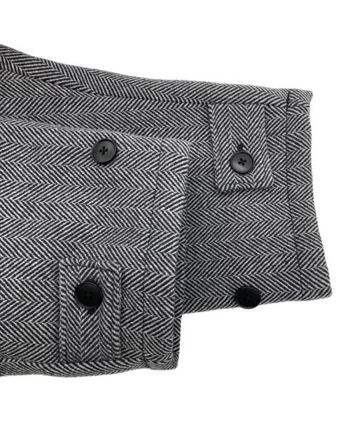 STEVEN ALAN（スティーブンアラン）STEVEN ALAN (スティーブンアラン) ラムズウール ヘリンボーン オーバー バルマカーン コート グレー サイズ:Lの古着・服飾アイテム