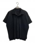 HOMME PLISSE ISSEY MIYAKEオム プリッセ イッセイ ミヤケ）の古着「MONTHLY COLORS オープンカラーシャツ」｜ブラック