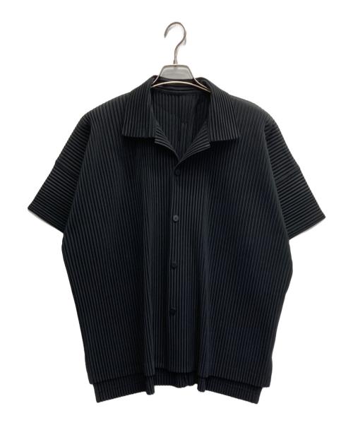 HOMME PLISSE ISSEY MIYAKE（オム プリッセ イッセイ ミヤケ）HOMME PLISSE ISSEY MIYAKE (オム プリッセ イッセイ ミヤケ) MONTHLY COLORS オープンカラーシャツ ブラック サイズ:3の古着・服飾アイテム