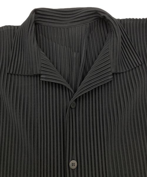 HOMME PLISSE ISSEY MIYAKE（オム プリッセ イッセイ ミヤケ）HOMME PLISSE ISSEY MIYAKE (オム プリッセ イッセイ ミヤケ) MONTHLY COLORS オープンカラーシャツ ブラック サイズ:3の古着・服飾アイテム