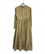 CLANEクラネ）の古着「ANTIQUE VOLUME FLARE ONE PIECE」｜ベージュ