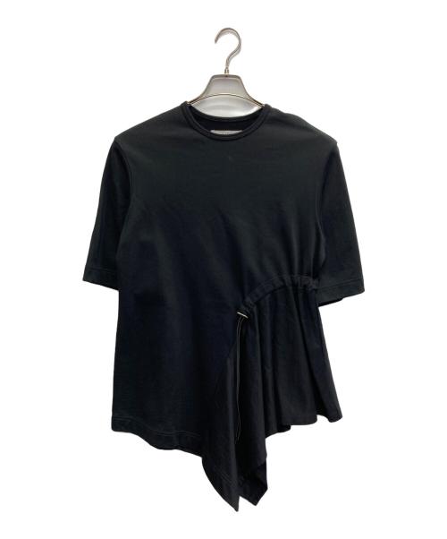 Ujoh（ウジョー）UJOH (ウジョー) ドローコードフレアトップス チュニック カットソー ブラック サイズ:2の古着・服飾アイテム