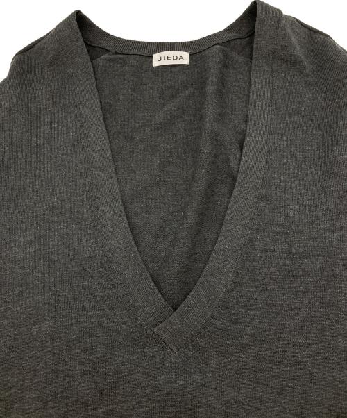 jieda（ジエダ）jieda (ジエダ) COTTON SILK V NECK KNIT グレー サイズ:SIZE 1の古着・服飾アイテム