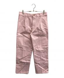 CristaSeya（クリスタセヤ）の古着「PLEATED DENIM TROUSERS」｜ピンク