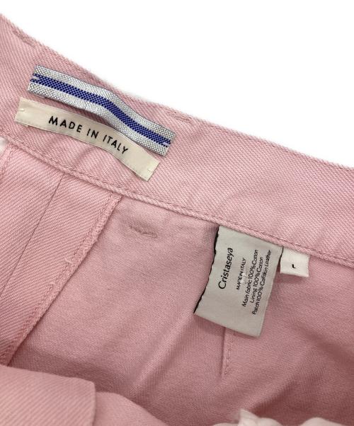 CristaSeya（クリスタセヤ）CristaSeya (クリスタセヤ) PLEATED DENIM TROUSERS ピンク サイズ:Lの古着・服飾アイテム