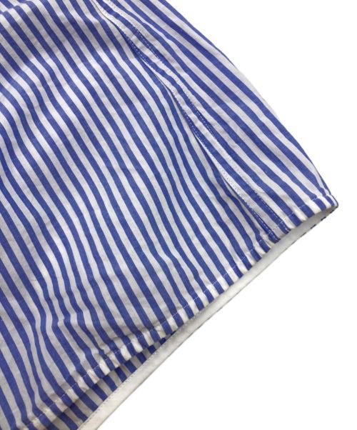 ticca（ティッカ）ticca (ティッカ) ノーカラーストライプシャツワンピース ブルー サイズ:Fの古着・服飾アイテム