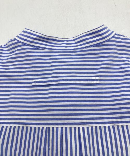 ticca（ティッカ）ticca (ティッカ) ノーカラーストライプシャツワンピース ブルー サイズ:Fの古着・服飾アイテム