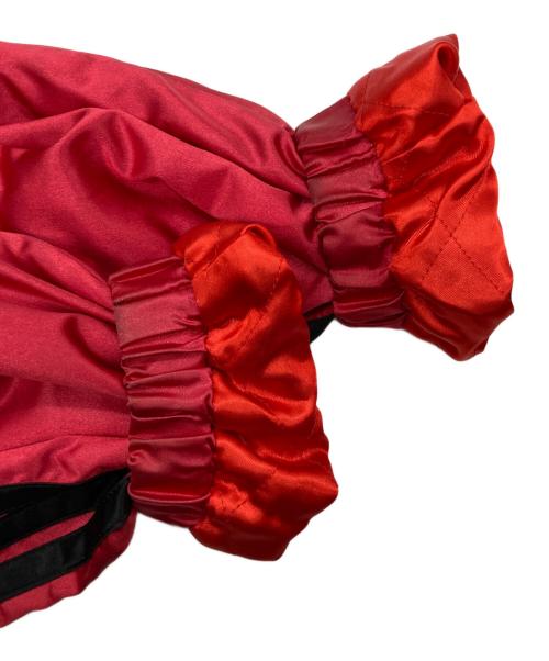 adidas（アディダス）adidas (アディダス) トレフォイルアノラックパーカー レッド×ブラック サイズ:MLの古着・服飾アイテム
