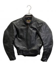 VANSON（バンソン）の古着「レザー モーターサイクルジャケット」｜ブラック