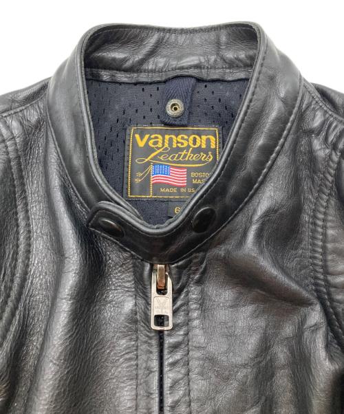VANSON（バンソン）VANSON (バンソン) レザー モーターサイクルジャケット ブラック サイズ:SIZE 6の古着・服飾アイテム