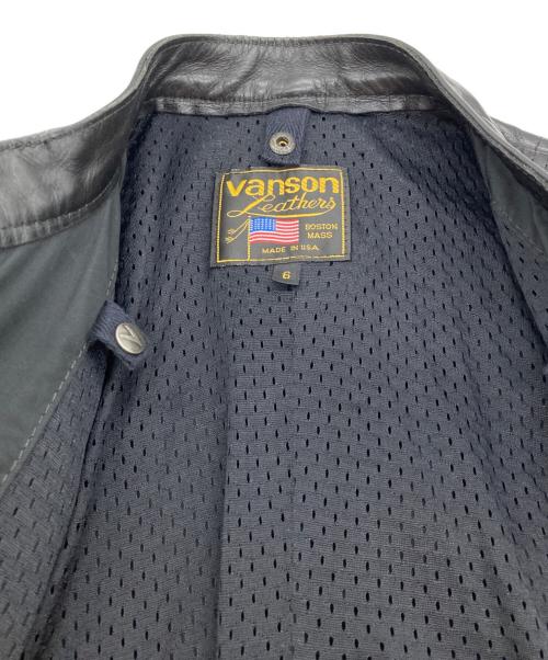 VANSON（バンソン）VANSON (バンソン) レザー モーターサイクルジャケット ブラック サイズ:SIZE 6の古着・服飾アイテム