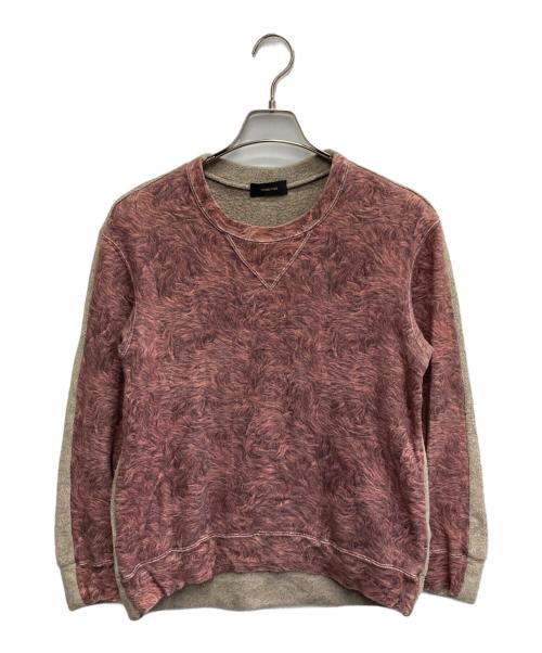 UNDERCOVER（アンダーカバー）UNDERCOVER (アンダーカバー) モヘヤ混ハイブリッドニット ボルドー×ベージュ サイズ:2の古着・服飾アイテム