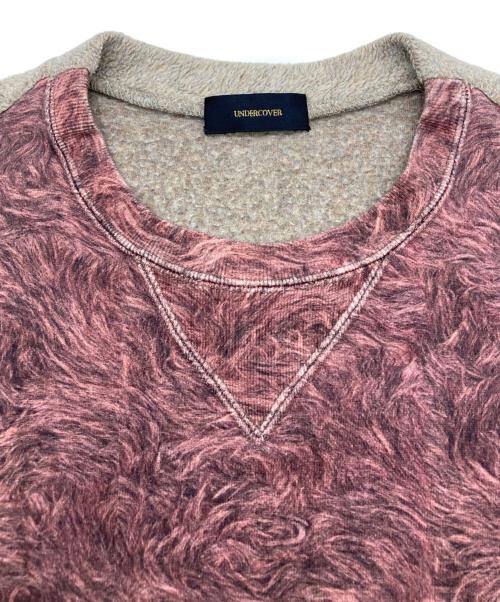 UNDERCOVER（アンダーカバー）UNDERCOVER (アンダーカバー) モヘヤ混ハイブリッドニット ボルドー×ベージュ サイズ:2の古着・服飾アイテム