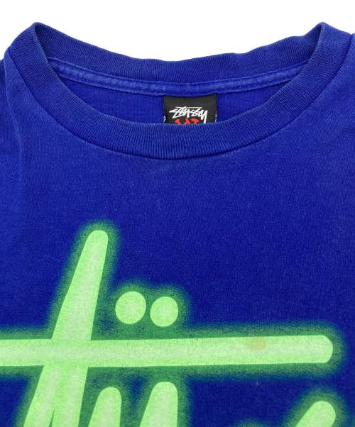 stussy（ステューシー）stussy (ステューシー) 00s ネオンTEE ブルー サイズ:XLの古着・服飾アイテム