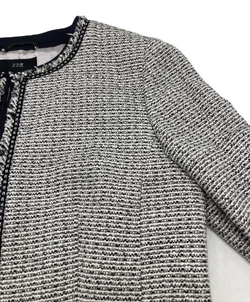 23区（ニジュウサンク）23区 (ニジュウサンク) ツイードセットアップ グレー サイズ:42の古着・服飾アイテム