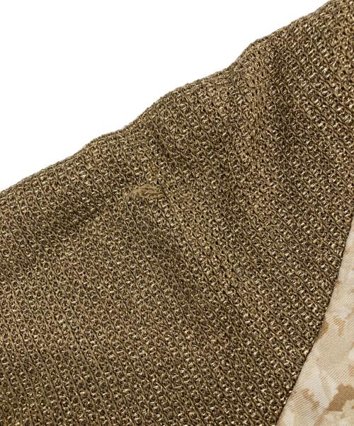 Salvatore Ferragamo（サルヴァトーレ フェラガモ）Salvatore Ferragamo (サルヴァトーレ フェラガモ) 虎ドッキングラメ半袖ニット ベージュ サイズ:XLの古着・服飾アイテム