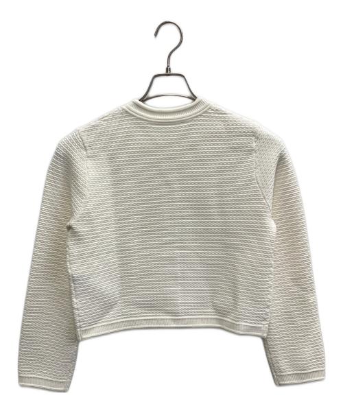 anuans（アニュアンス）anuans (アニュアンス) ノーカラーラーベンニットジャケット ホワイト サイズ:1の古着・服飾アイテム