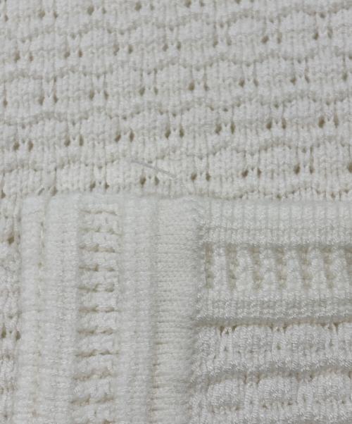 anuans（アニュアンス）anuans (アニュアンス) ノーカラーラーベンニットジャケット ホワイト サイズ:1の古着・服飾アイテム