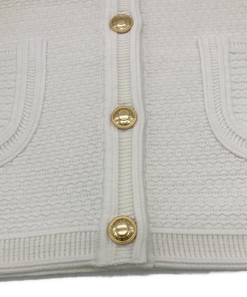 anuans（アニュアンス）anuans (アニュアンス) ノーカラーラーベンニットジャケット ホワイト サイズ:1の古着・服飾アイテム