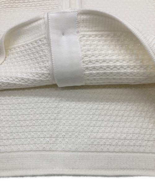 anuans（アニュアンス）anuans (アニュアンス) ノーカラーラーベンニットジャケット ホワイト サイズ:1の古着・服飾アイテム