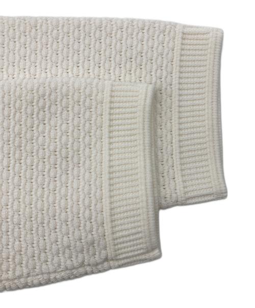 anuans（アニュアンス）anuans (アニュアンス) ノーカラーラーベンニットジャケット ホワイト サイズ:1の古着・服飾アイテム