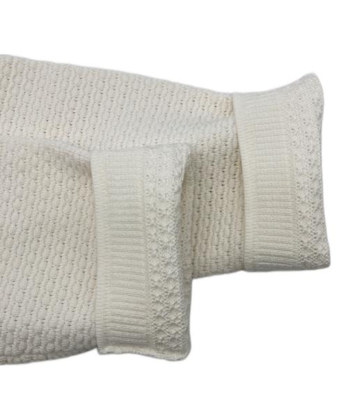 anuans（アニュアンス）anuans (アニュアンス) ノーカラーラーベンニットジャケット ホワイト サイズ:1の古着・服飾アイテム