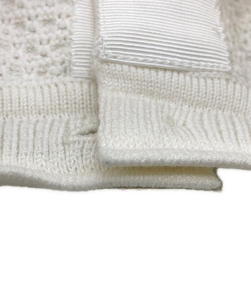 anuans（アニュアンス）anuans (アニュアンス) ノーカラーラーベンニットジャケット ホワイト サイズ:1の古着・服飾アイテム