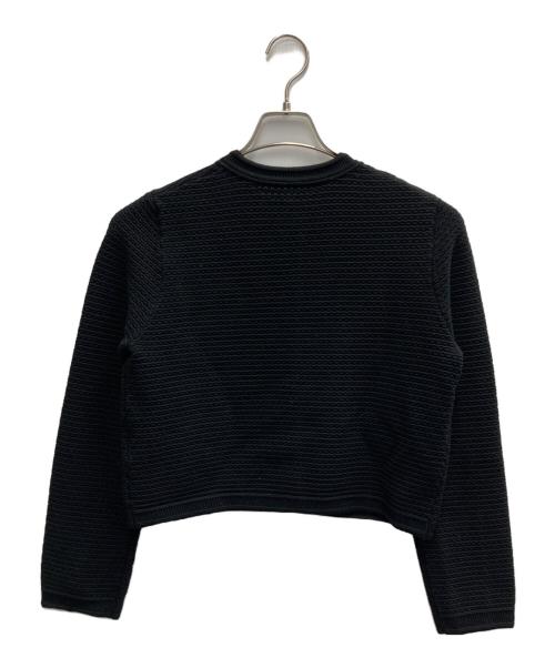 anuans（アニュアンス）anuans (アニュアンス) ノーカラーラーベンニットジャケット ブラック サイズ:2の古着・服飾アイテム