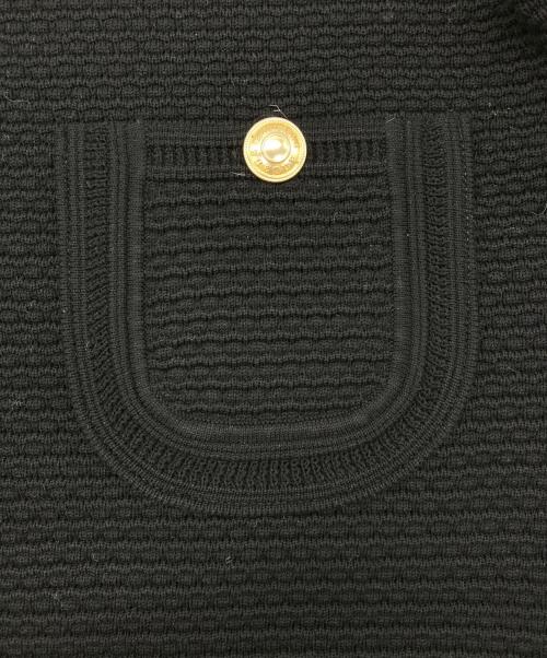 anuans（アニュアンス）anuans (アニュアンス) ノーカラーラーベンニットジャケット ブラック サイズ:2の古着・服飾アイテム