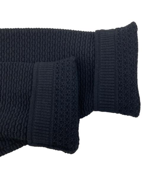 anuans（アニュアンス）anuans (アニュアンス) ノーカラーラーベンニットジャケット ブラック サイズ:2の古着・服飾アイテム