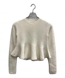 anuans（アニュアンス）の古着「ペプラムショートニットトップス」｜アイボリー