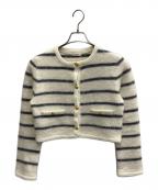 FRAY IDフレイ アイディー）の古着「リンクスクロップドニットカーディガン」｜ホワイト