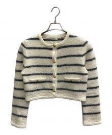 FRAY ID（フレイ アイディー）の古着「リンクスクロップドニットカーディガン」｜ホワイト