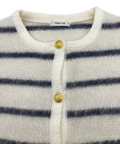 FRAY ID（フレイ アイディー）FRAY ID (フレイ アイディー) リンクスクロップドニットカーディガン ホワイト サイズ:ONE SIZEの古着・服飾アイテム