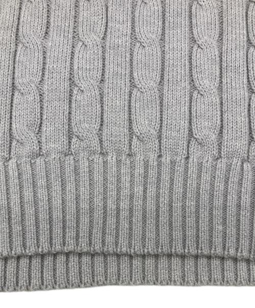 POLO RALPH LAUREN（ポロ・ラルフローレン）POLO RALPH LAUREN (ポロ・ラルフローレン) ケーブルニット コットン Vネック セーター グレー サイズ:Mの古着・服飾アイテム