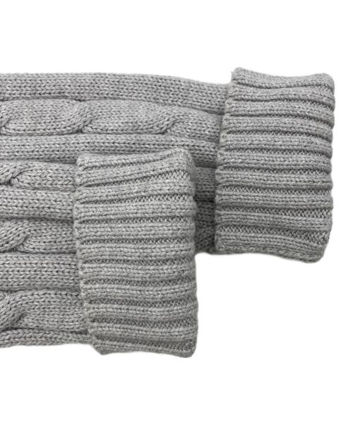 POLO RALPH LAUREN（ポロ・ラルフローレン）POLO RALPH LAUREN (ポロ・ラルフローレン) ケーブルニット コットン Vネック セーター グレー サイズ:Mの古着・服飾アイテム